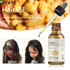 Private Label 50ml Ginger Oil Hair Growth Essential Oil for Hair Loss Treatment Fast Regrowth Serum