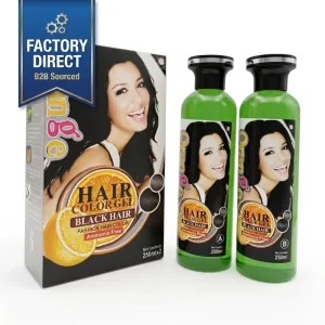 Private Label Ammonia Free Orange Extracts Permanent Black Hair Color Gel 250ml*2 Professional Cosmetic Grade for Men Women Hair