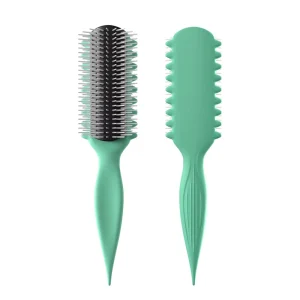 Private Label Anti Frizz Volumizing & Shaping Tool Styling Brush 9 Row Premium Curl Defining Brush Hair Brush for Curly Hair