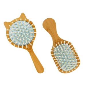Private Label Bamboo Air Bag Waterproof Hairbrush Mini Comb for Girl’s Hairstyle Personalized Curl Defining Detangling Home