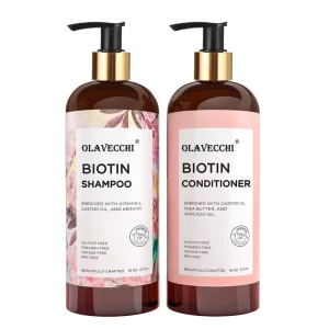 Private Label Biotin Shampoo and Conditioner for Hair Growth Anti Hair Loss Treatment for Men & Women W/ DHT Blockers