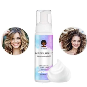 Private Label Curly Hair Styling Organic Foam Mousse Strong Hold High Shine Lightweight Anti Frizz Braid Control Extension Vegan