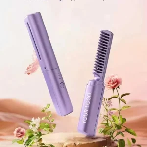 Private Label Custom Heated Hair Straightener Comb Hair Styling Tools Electric Hair Comb