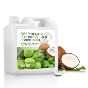 Private Label Deep Conditioner OEM ODM Leave in Conditioner Repair Natural Herbal Coconut Oil Hair Base Bulk Conditioner