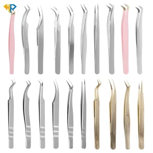 Private Label Eyelash Tweezers Stainless Durable Multifunctional Nano Grip Lash Tweezers Precision Tip Fiber Grip Lash Tweezers