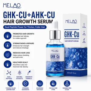Private Label GHK Cu AHK Cu Copper Peptide Hair Growth Thickening Scalp Care Dht Blocker Keratin Biotin AHK Cu Hair Growth Serum