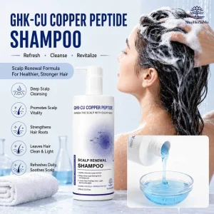 Private Label GHK Cu Copper Peptide Hair Growth Shampoo Anti Hair Loss Scalp Renewal Sulfate Free Thickening OEM ODM for Men