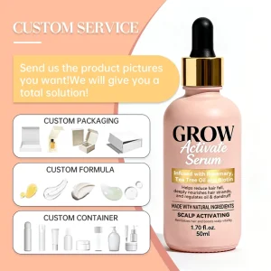 Private Label Grow Activating Serum 50ml Deeply Nourishes Hair for All Hair Types Custom Logo Hair Treatment Serum for Women