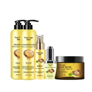 Private Label Hair Care Organic Morocco Argan Oil Spray Hair Mask Shampoo and Conditioner