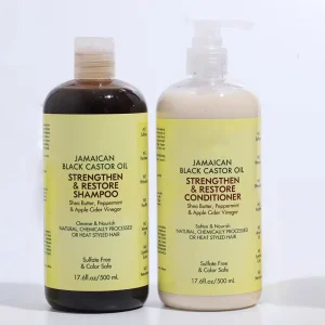 Private Label Hair Care Set Nature Moisturizing Jamaican Black Castor Oil Hair Shampoo and Conditioner