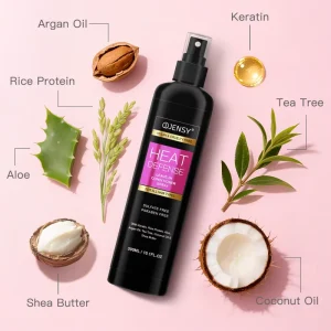 Private Label Hair Conditioner Keratin Rice Aloe Argan Oil Coconut Organic Natural Leave in Conditioner Heat Protectant Spray