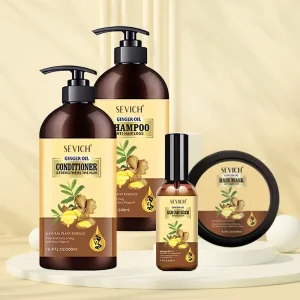 Private Label Hair Growth Shampoo and Conditioner Set Oem Ginger Hair Loss Shampoo Growth Oil Organic Hair Repair Treatment