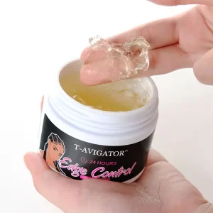 Private Label Hair Styling Wax Pomade Non Greasy Last Hold Waterproof No Residue Non Flaky Sleek Edge Hair Gel for 4C Type