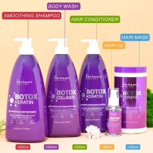 Private Label Keratin Hair Care Kit Anti Frizz Smooth Treatment Keratin botox Shampoo and Conditioner