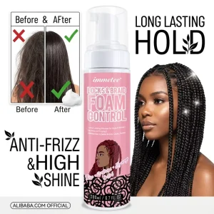 Private Label Locks and Braid Foam Control 200ml Moisturizing Hair Mousse for Braids No Frizz Braid Sheen Mousse