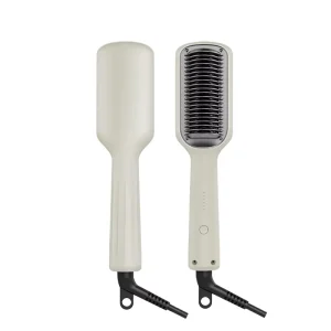 Private Label Mini Professional Hot 2 in 1 Styling Tools Hair Straightening Comb Brush Straightener Curler Irons