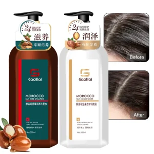 Private Label Moroccan Nut Hair Care Set Keratin Hair Care Shampoo & Conditioner Hair Treatment Salon & Spa Hair Growth Products