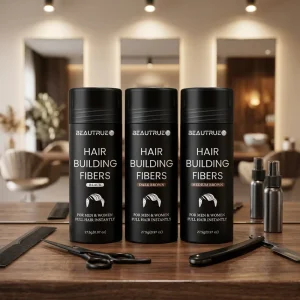 Private Label Natural 27.5g Hair Thickening Fibers Powder Spray Applicator Pump Nozzle Building Fiber for Hair Loss Treatment