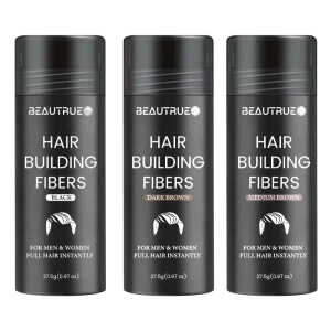 Private Label Natural 27.5g Hair Thickening Fibers Powder Spray Applicator Pump Nozzle Building Fiber for Hair Loss Treatment