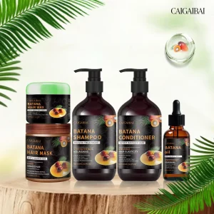 Private Label Natural Batana Oil Organic Promotes Hair Growth Repair Damaged Batana Oil Hair Shampoo and Conditioner Set