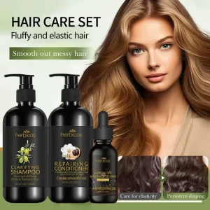 Private Label Natural Hair Oil Repairing Deep Hydrating Moisturizing Camellia Seed Hair Shampoo and Conditioner Set OEM