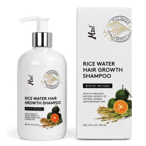 Private Label Natural Rice Water Hair Growth Shampoo With Biotin