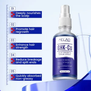Private Label Oem AHK Cu GHK Cu Copper Peptide Hair Growth Serum Spray Hair Loss Regrowth Treatment Ghkcu Ahkcu Hair Serum