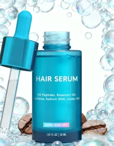 Private Label Organic Anti hair Loss Scalp Serum with Caffeine Peptides Organic Black Castor and Rosemary Hair Oil