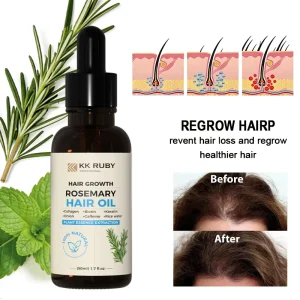 Private Label Organic Natural Nourishing Scalp Hair Care Treatment Collagen Argan Tea Tree Oil Rosemary Hair Growth Oil Serum