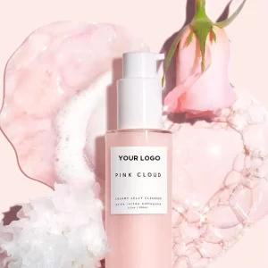 Private Label Rose Creamy Jelly Facial Cleanser OEM ODM Custom Brand Gentle Hydrating Makeup Remover Skincare Essence