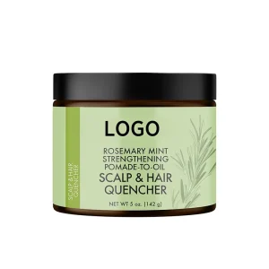 Private Label Rosemary Mint Strengthening Pomade To Oil Scalp and Hair Treatments Nourishes Softer Add Shine Hair Pomade Balm