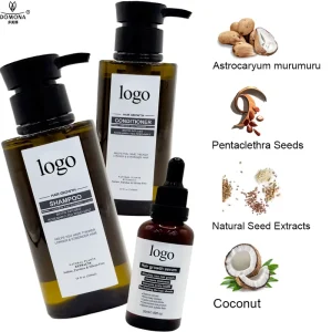 Private Label Scalp Essential Serum Set Vegan Hair Regrowth Tonic with Rosemary Strengthen Growth Shampoo and Conditioner