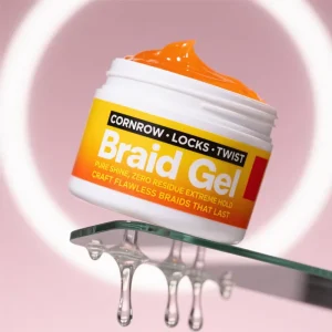 Private Label Shine Braiding Gel Hair Styling Gel Non Greasy Extra Hold Neat Braid Gels