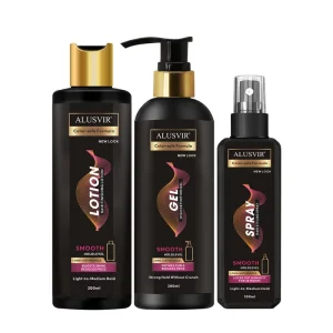 Private Label Strong Hold Moisturizing Hair Styling Gel Spray Lotion Set Natural Human Hair Care Cream Products