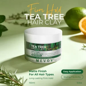 Private Label Tea Tree Hair Clay Firm Hold Matte Finish Styling Wax Men Hair Care 24h Long Lasting Natural 150ml OEM