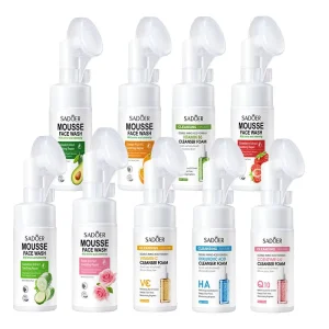 Private Label Vitamin C Organic Foaming Acne Face Wash Whitening Cleansing Mousse Aloe Vera Foaming Facial Cleanser