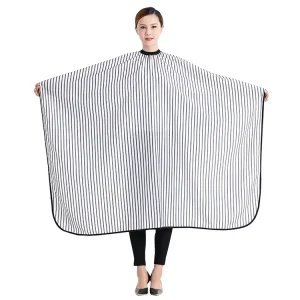 Private Label Water Resistant Barbershop Salo Hairdressing Capes Custom Barber Cape Gray Striped Barber Cape