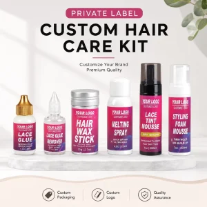 Private Label Waterproof Lace Glue Strong Hold Hair Wax Lace Tint Mousse Styling Hair Care Kit OEM Low MOQ for Wigs