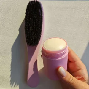 Private Label pink Stylish Hair Wax Stick Cream with Hair Brush Strong Hold Smooth Hair Edge Control Long Lasting