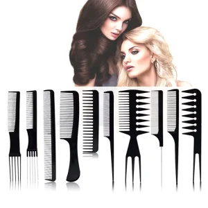 Professional 10pcs Hair Combs Kit Salon Barber Comb Brushes Hair Styling Tool Hair Comb Set