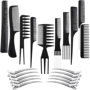 Professional 10pcs Ionic Foldable Electric Hairdressing Tool Set Salon Barbers Styling Brushes Laser Lice Comb Plastic