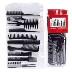 Professional 10pcs Salon Barber Styling Combs Set Ionic Anti-Static Hairbrush Hair Care Tools