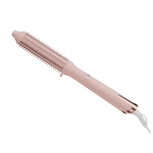 Professional 2 in 1 Ceramic Hair Straightening Brush & Curler PTC Fast Heating Heated Styling Comb for Frizz Control Salon Use