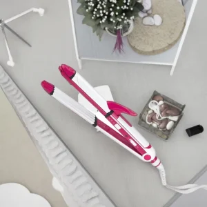 Professional 3-in-1 Multi-Purpose Hair Styling Tool Controllable Temperature LED Light Hair Curler & Rotating Iron Flat Iron