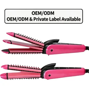 Professional 3 in 1 Salon Styling Tools Women’s Hair Straightener and Curler PTC Plate Iron Electric for Home and Hotel Use