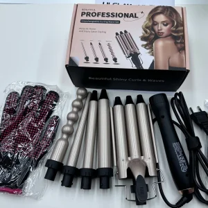Professional 5 in 1 Hair Styling Tools Hot Comb Hair Curler Straightener Brushes PTC Electric Heater