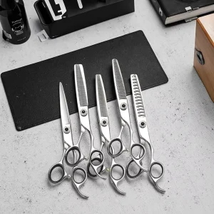Professional 6 Inch Haircutting Scissors Stainless Steel Blade Sharp Tip Adjustable Screw Rubber for Beauty Salons Hairdressers