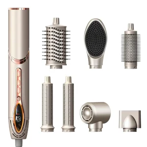 Professional 7 in 1 Ionic Hair Dryer Set 1400W 3 Speed Foldable Styling Tool for Hotels & Outdoor Use