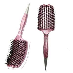 Professional Anti Static Boar Bristle Brush Curve Vent Detangling Hair Brush for Long Thick thin Curly & Tangled Hair