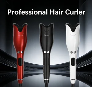 Professional Automatic Ceramic Rotating Hair Curler Rollers Set with LCD Temperature Display Household Use